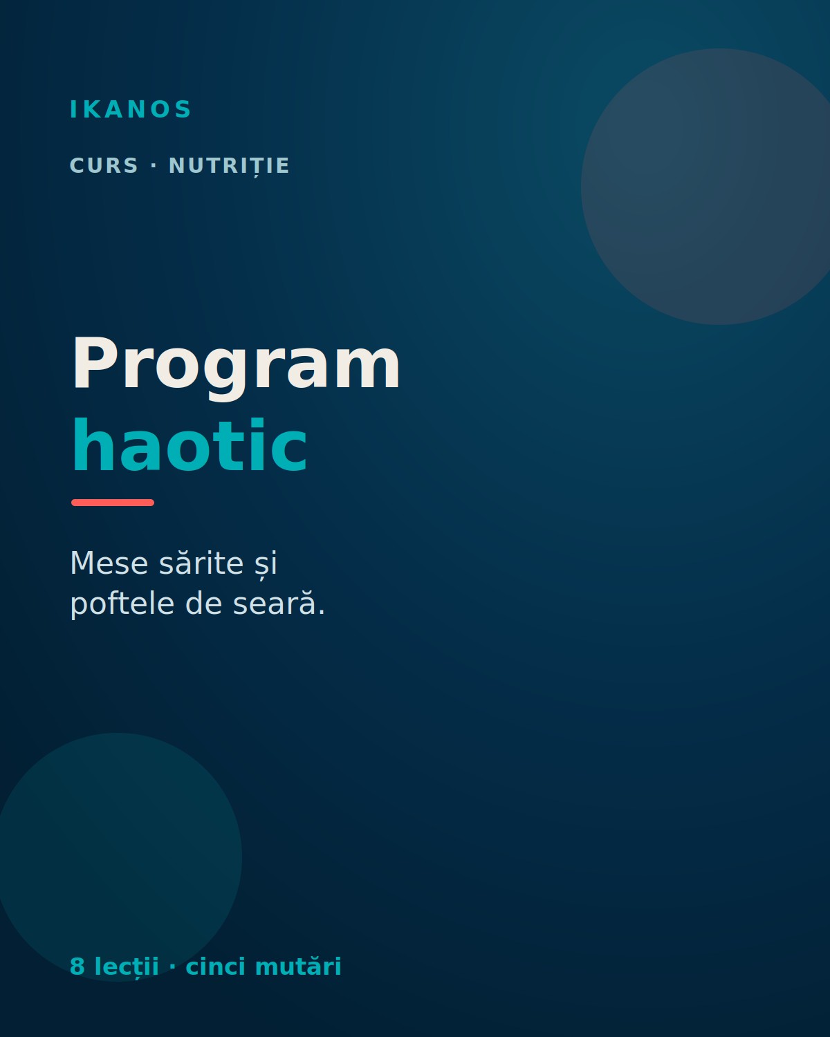 Program haotic: mese sărite și poftele de seară